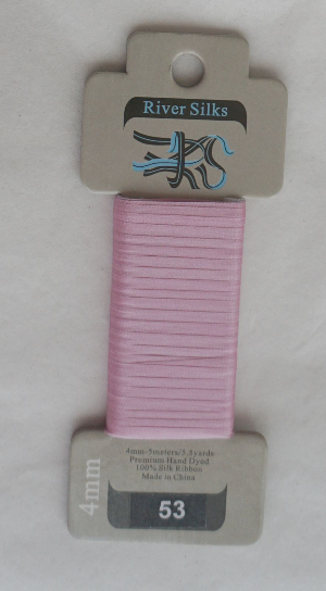 River Silks Ribbon 4mm Color 53 Cameo Pink 5.5 Yards